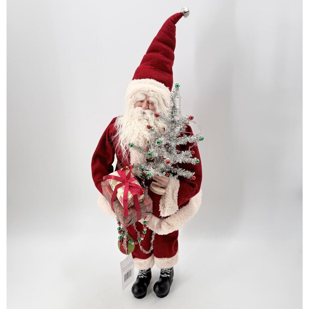 Vintage 90s Christmas Holiday Decor Flexible Santa Figurine Statue 25" Tall